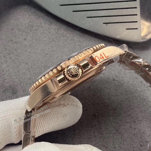 勞力士複刻手錶 Rolex男士腕表 全玫黑紅陶瓷圈 GMTMASTER格林尼治型環球腕表 126710BLRO-0001  gjs2188